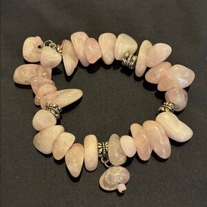 Vintage Pink Stone Beaded Stretch Bracelet